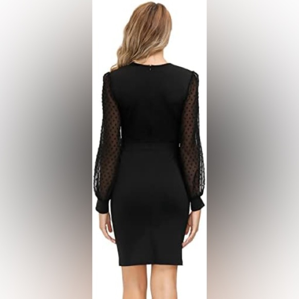 GRACE KARIN Pencil Dress, Long Sleeve Wrap V Neck Bodycon NWT , sz : medium - Picture 4 of 14